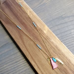 New Victoria Secret Ashiana Long Boho Tassle Charm Necklace